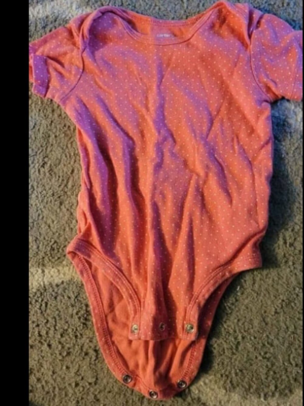 Baby girls size 12 months Pink polka dot onesie
